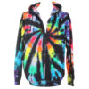 black rainbow custom dyed adults full zip hoody