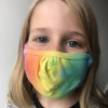 kids face mask pale rainbow