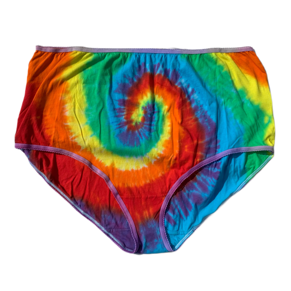 knickers with a tie dye rainbow swirl