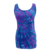 fitted vest with a tie dye purple and nacy swirl on it