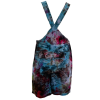 lucy and yak dungaree shorts tie dyed in a nebula design