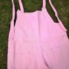 pale pink dungarees