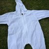 Hooded Babygrow in plain white
